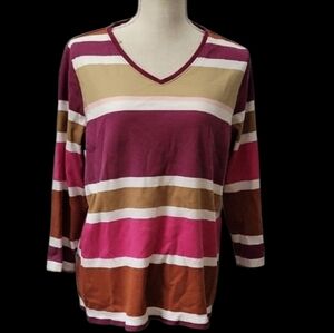 Kim Rogers Pink and Cream Boxy Blouse